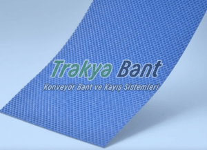 Mavi poliüretan konveyör bant gofret desen