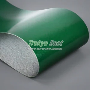 ESD özellikli yeşil konveyör bant yüzey detayı